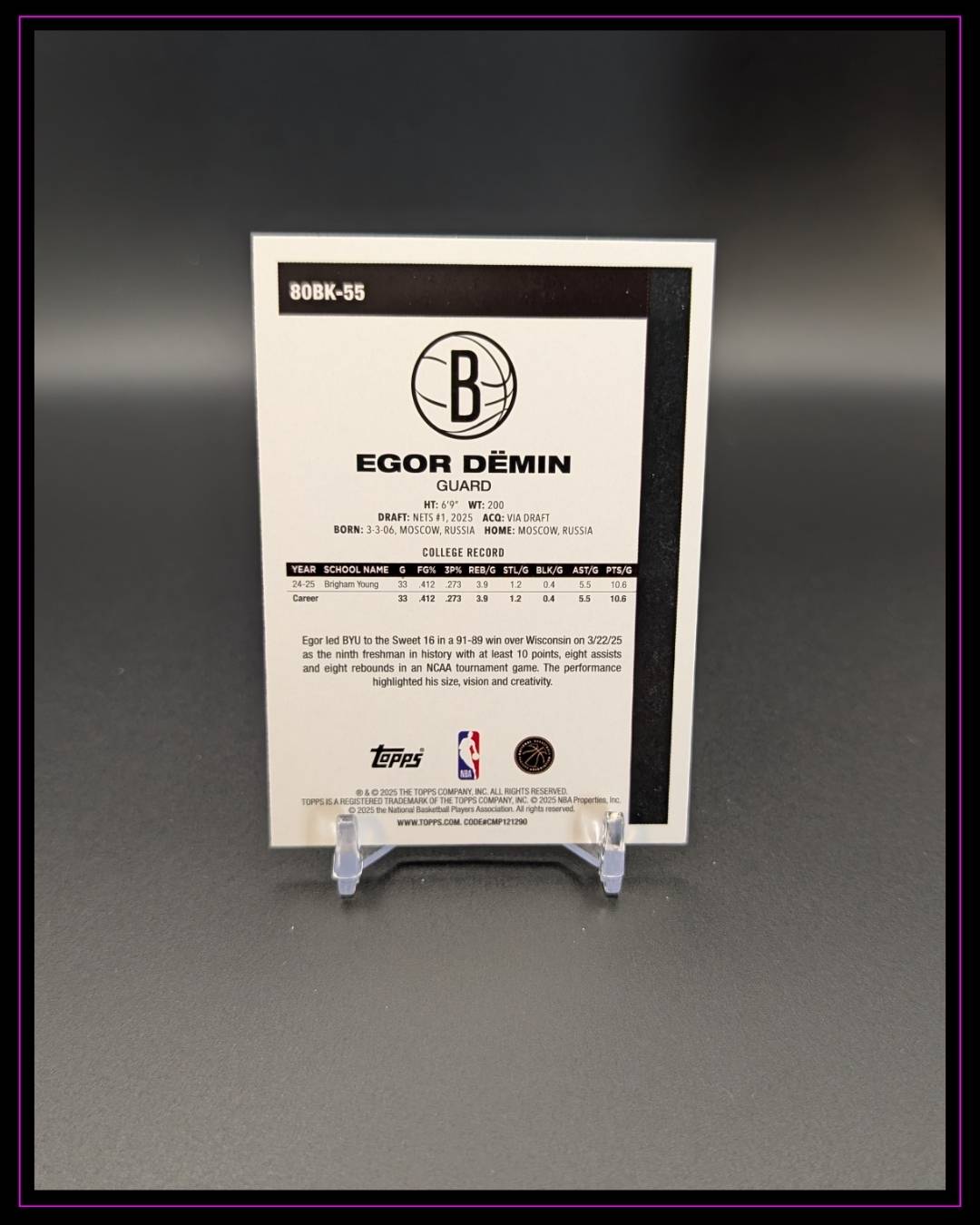 2025-26 Topps #80BK-55 Egor Dëmin 1980-81 Topps Basketball