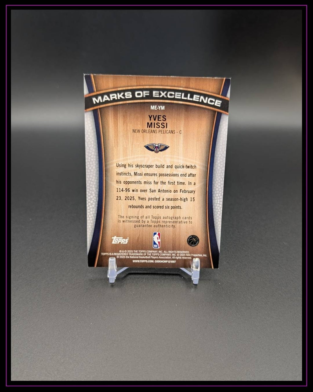 2025-26 Topps #ME-YM Yves Missi Marks of Excellence