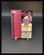 Baseball-Trading-Card Rückseite mit Statistiken und Bild eines Kansas City Royals Spielers