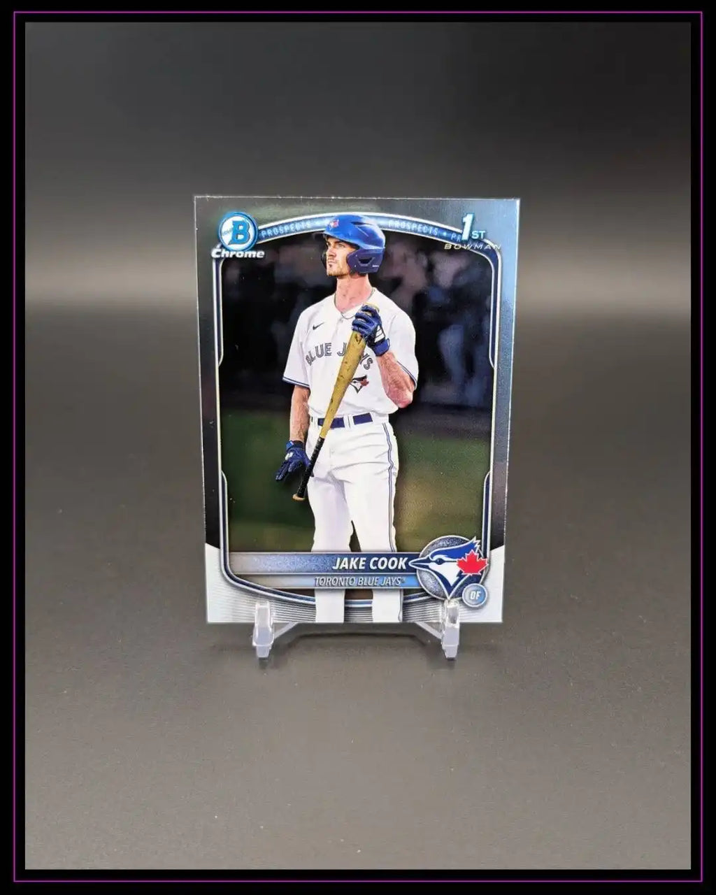 Baseball Trading Card Jake Cook Toronto Blue Jays auf Kartenständer, Sport-Sammelkarte