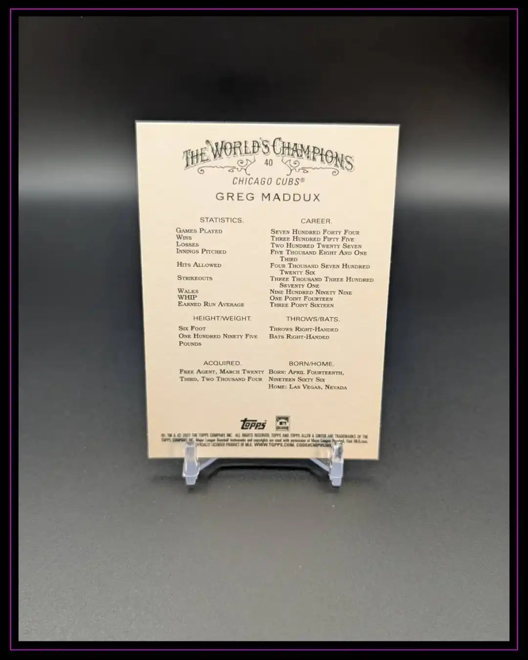 2022 Topps Allen & Ginter #40 Greg Maddux