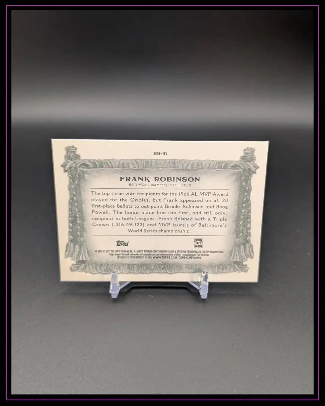 2022 Topps Allen & Ginter #BS-16 Frank Robinson Banner Seasons