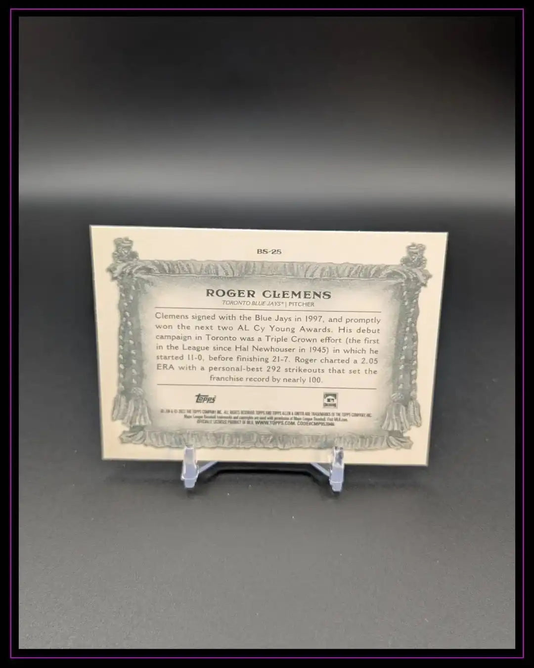 2022 Topps Allen & Ginter #BS-25 Roger Clemens Banner Seasons