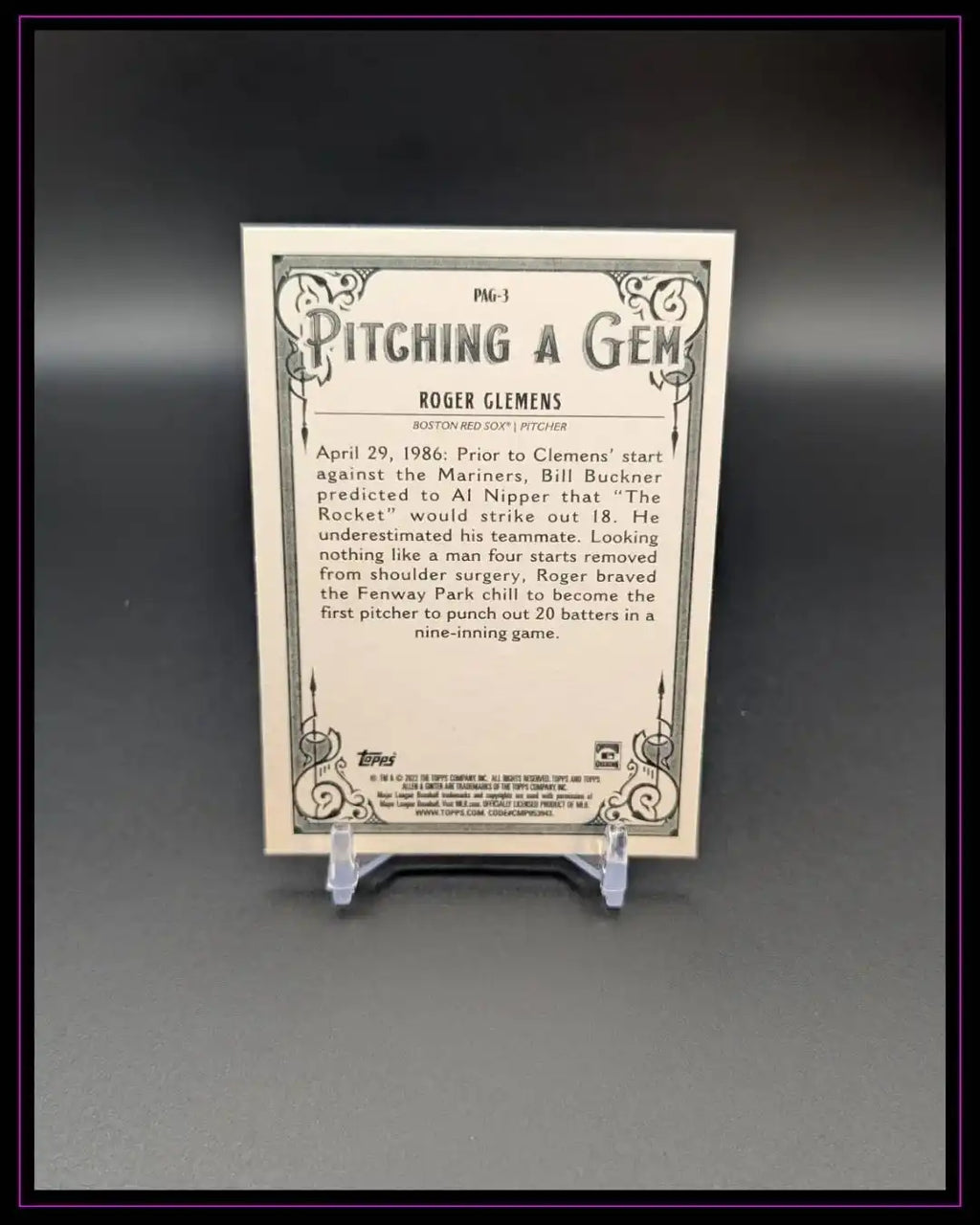 2022 Topps Allen & Ginter #PAG-3 Roger Clemens Pitching a Gem
