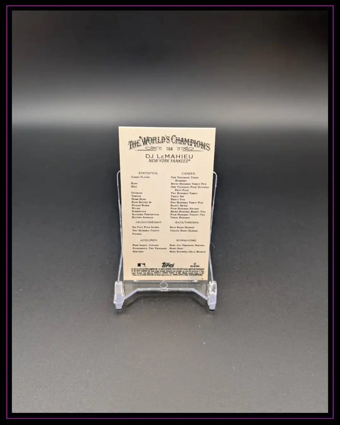 2022 Topps Allen & Ginter #164 DJ LeMahieu Mini Gold Border