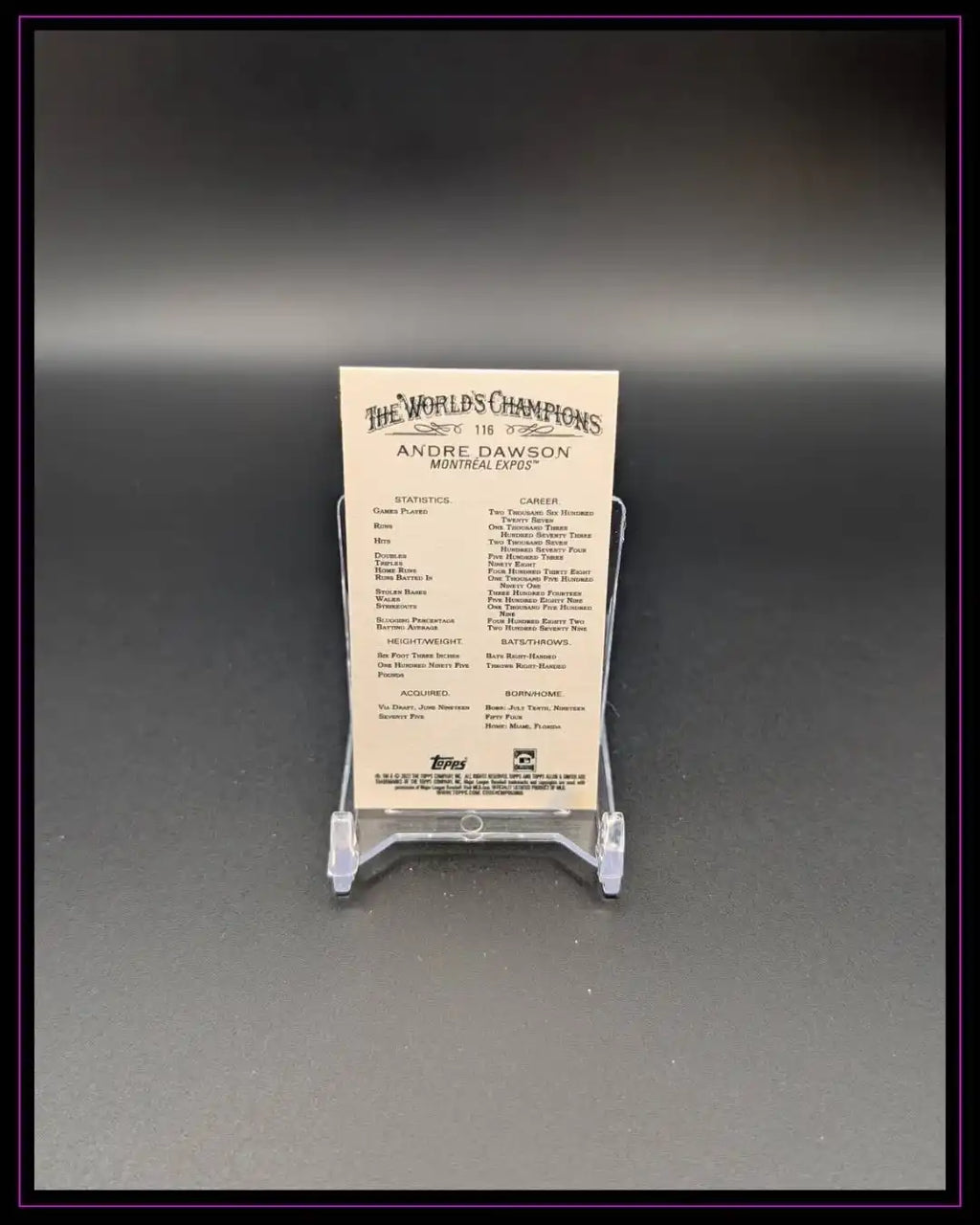 2022 Topps Allen & Ginter #116 Andre Dawson Mini Black Border