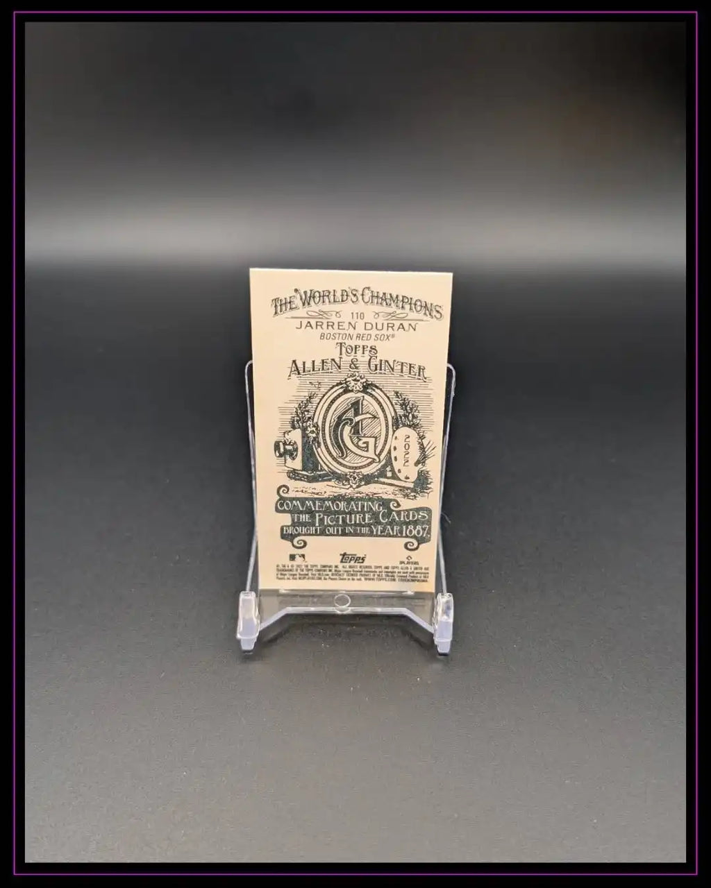 2022 Topps Allen & Ginter #110 Jarren Duran Mini Allen & Ginter Back RC