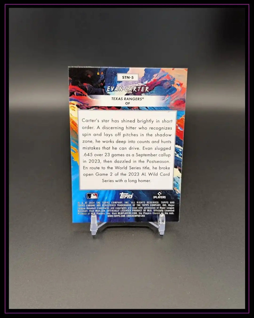 2024 Topps Chrome Cosmic #STN-5 Evan Carter Stars in the Night RC