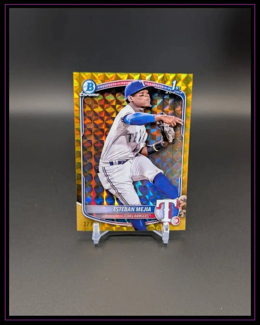 2025 Bowman #BCP-9 Esteban Mejia Chrome Prospects Gold Geometric Refractor #/50