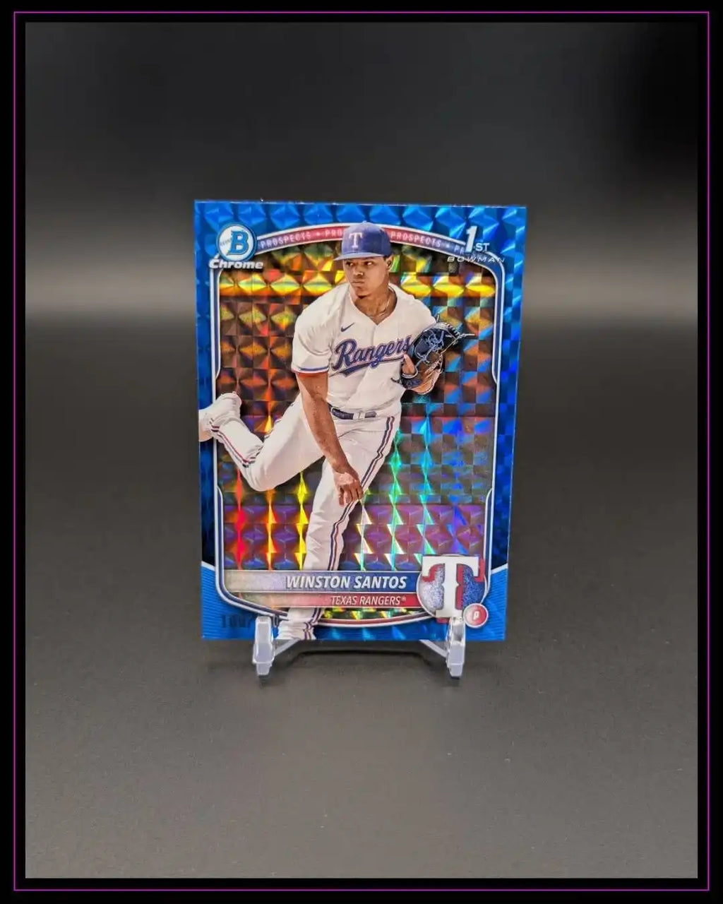 2025 Bowman #BCP-121 Winston Santos Prospects Blue Geometric Refractor /150