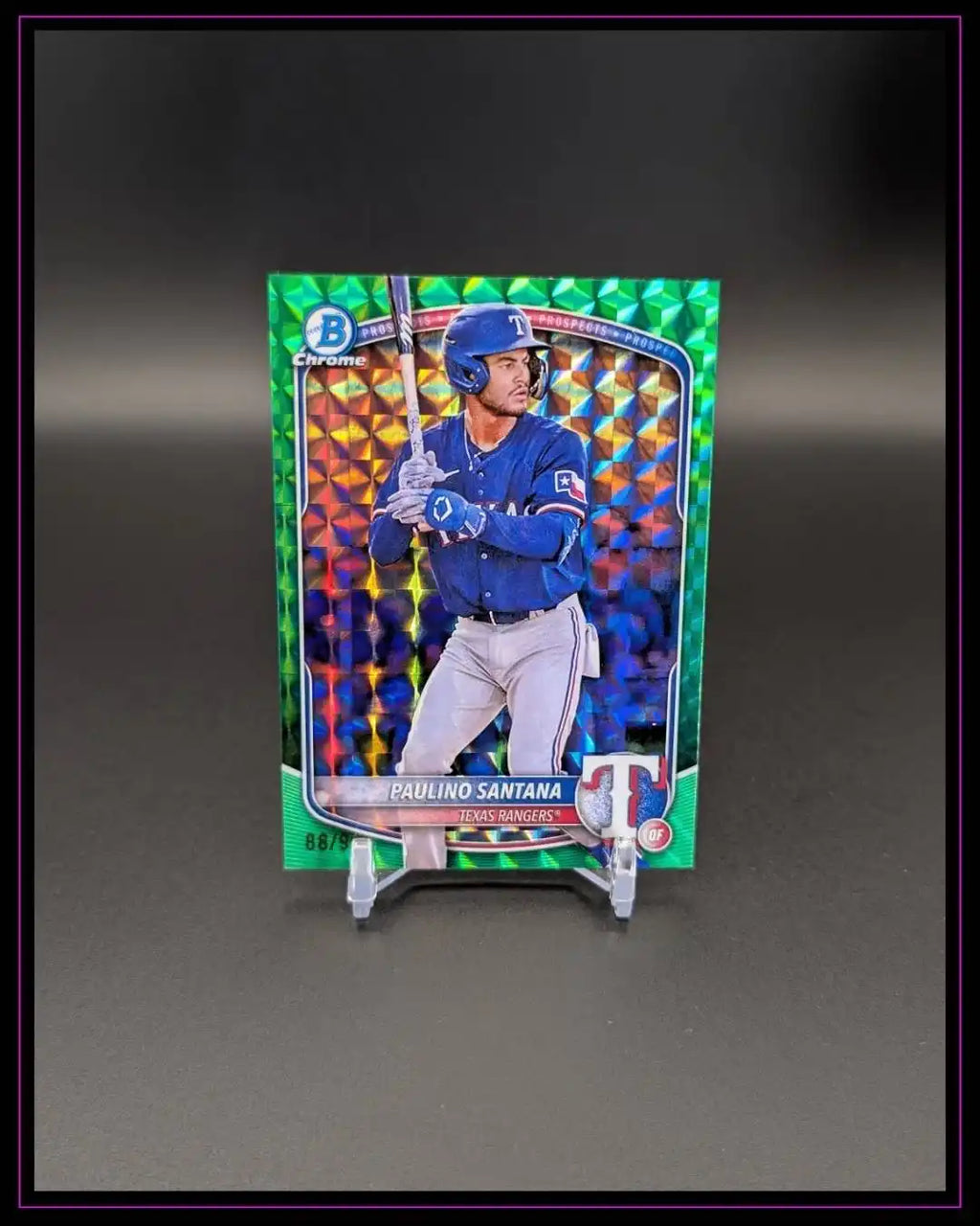 2025 Bowman #BCP-72 Paulino Santana Prospects Green Geometric Refractor /99