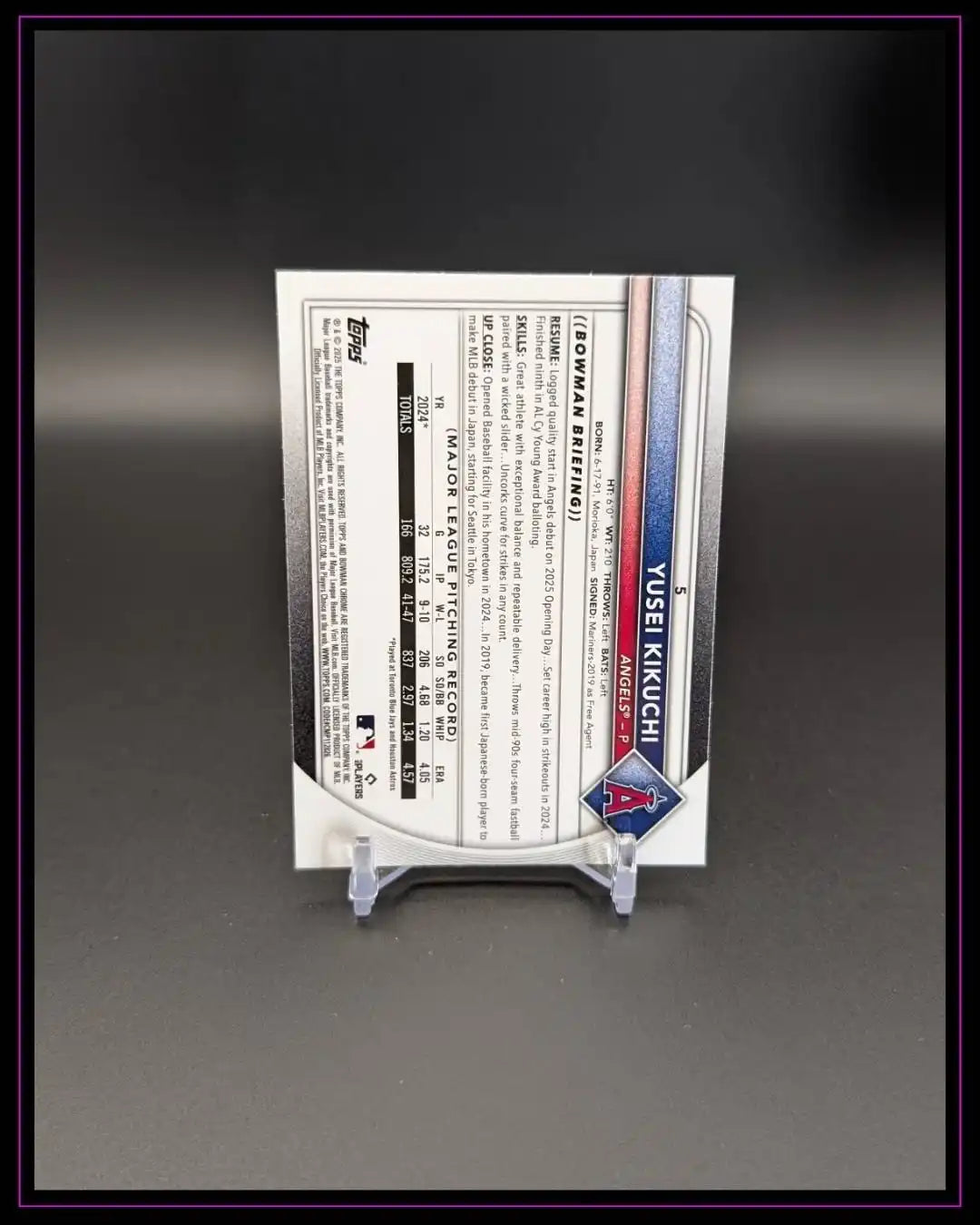 2025 Bowman Chrome Sapphire Edition #5 Yusei Kikuchi Yellow Sapphire #/75