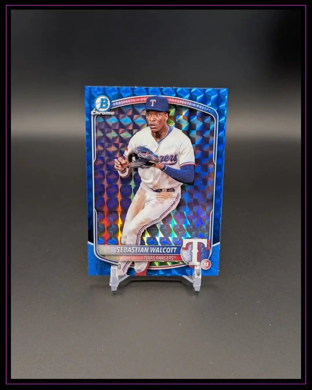 2025 Bowman #BCP-133 Sebastian Walcott Prospects Blue Geometric Refractor /150