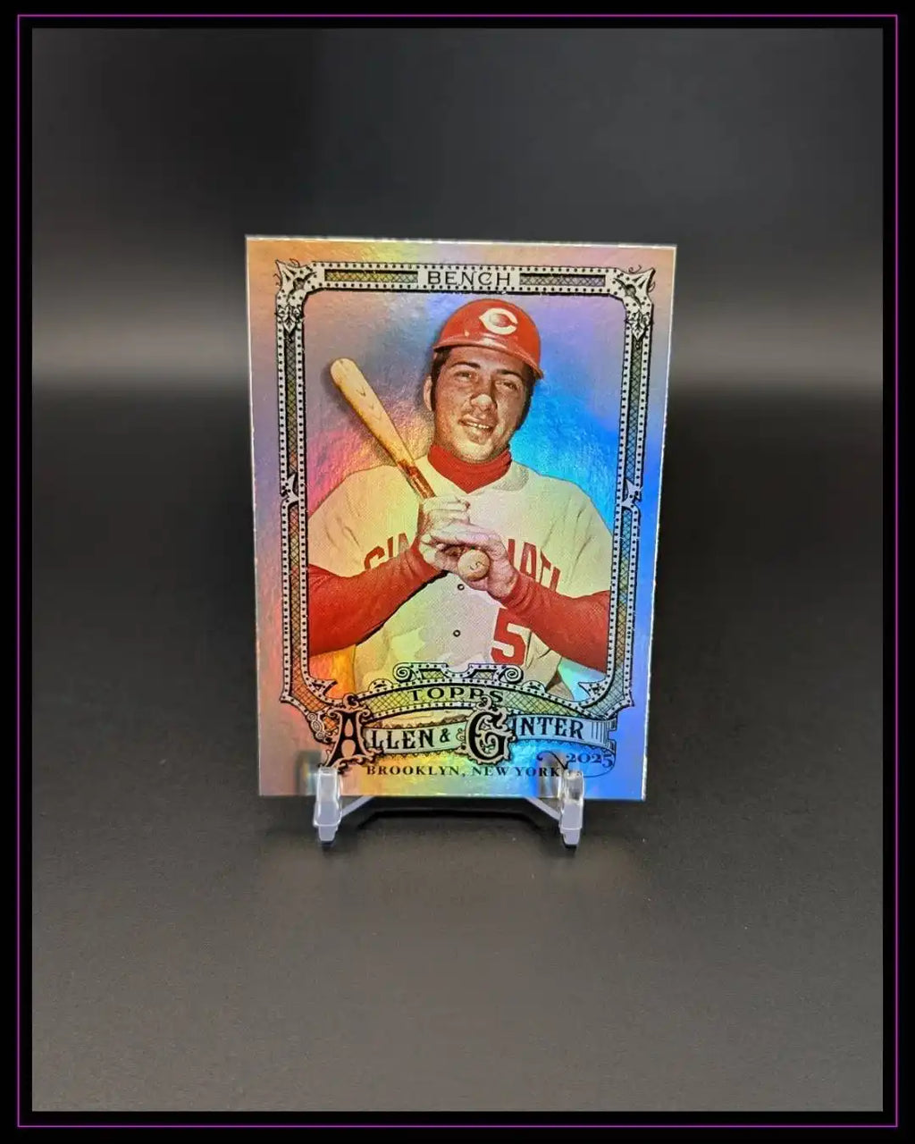 2025 Topps Allen & Ginter #320 Johnny Bench Silver Portrait