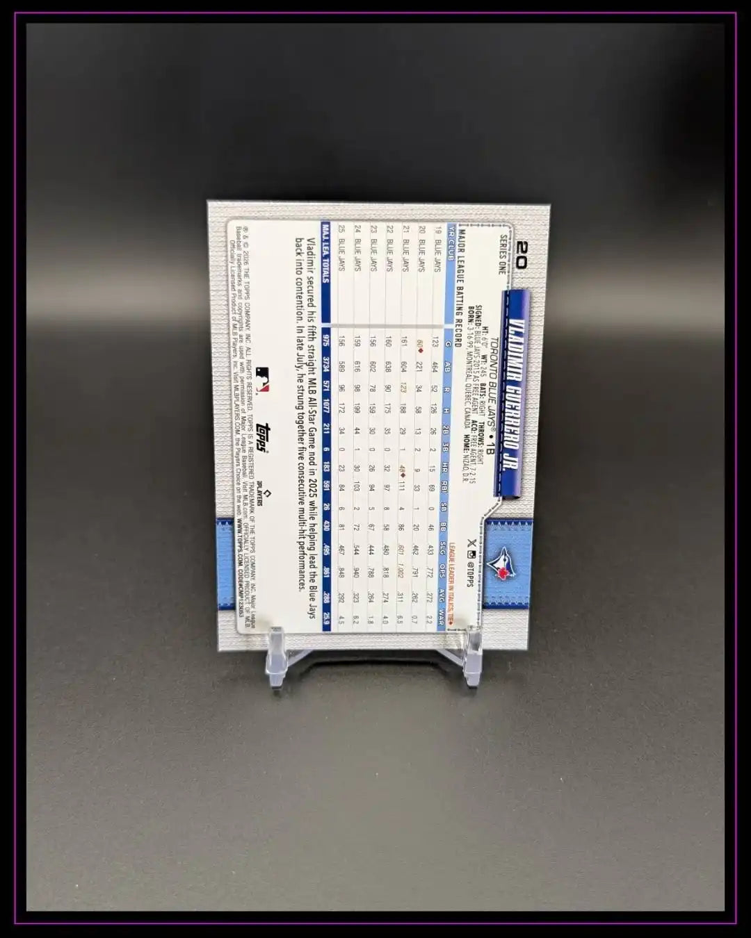 2026 Topps Series 1 #20 Vladimir Guerrero Jr.