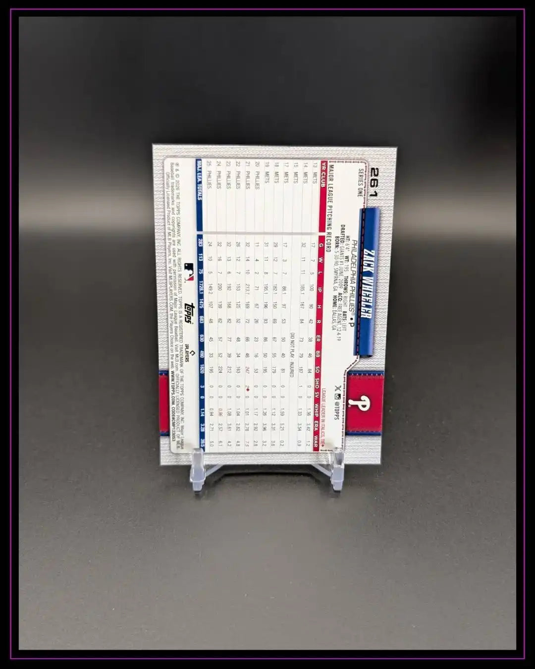 2026 Topps Series 1 #261 Zack Wheeler Spring Training