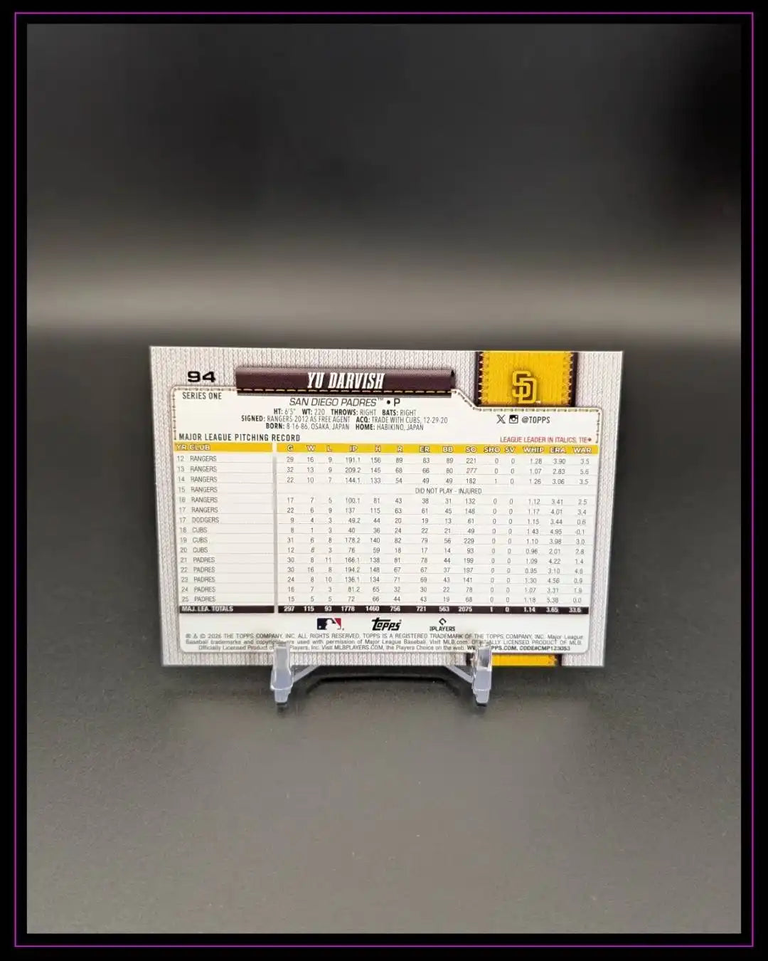 2026 Topps Series 1 #94 Yu Darvish Holo Foil