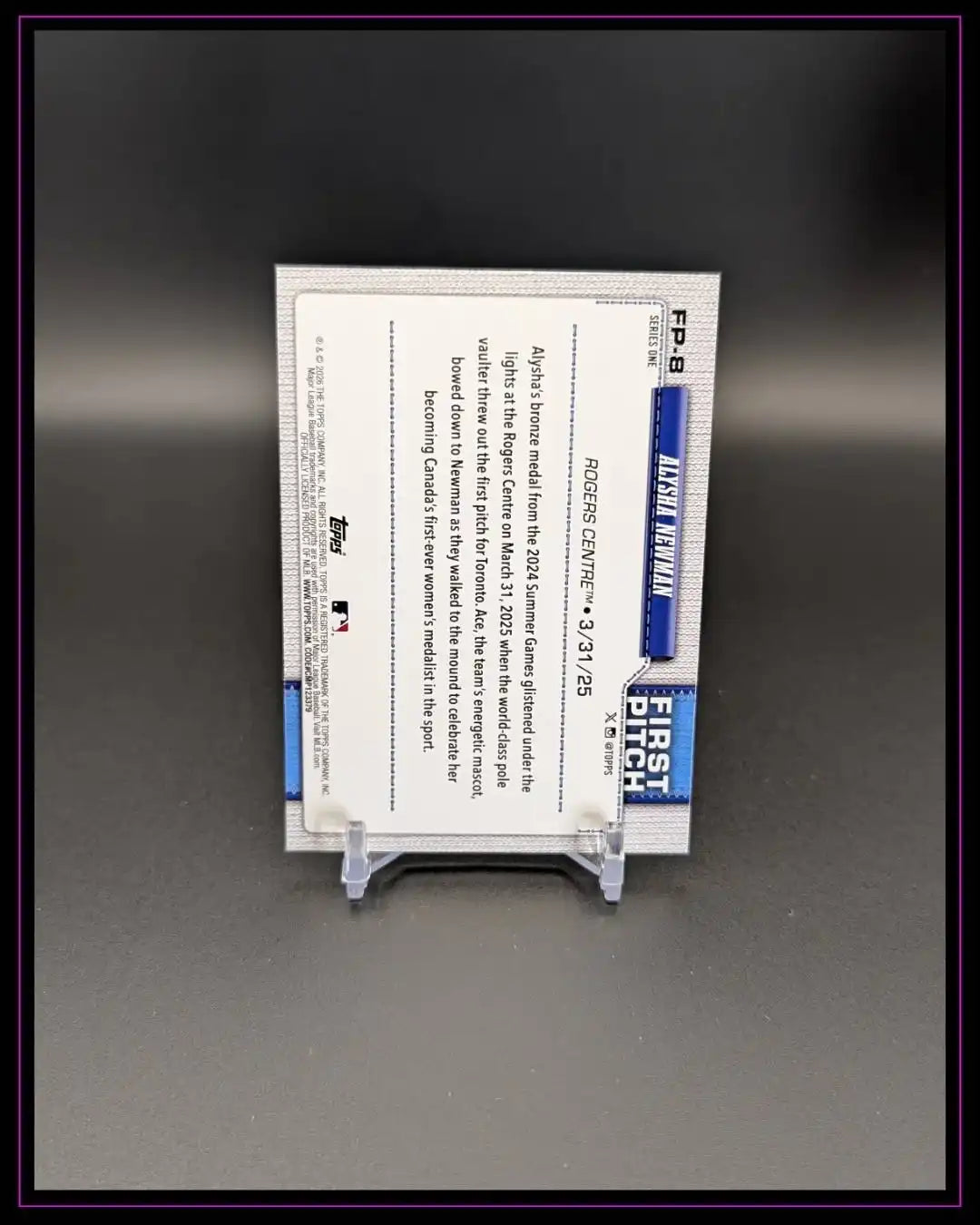 2026 Topps Series 1 #FP-8 Alysha Newman First Pitch