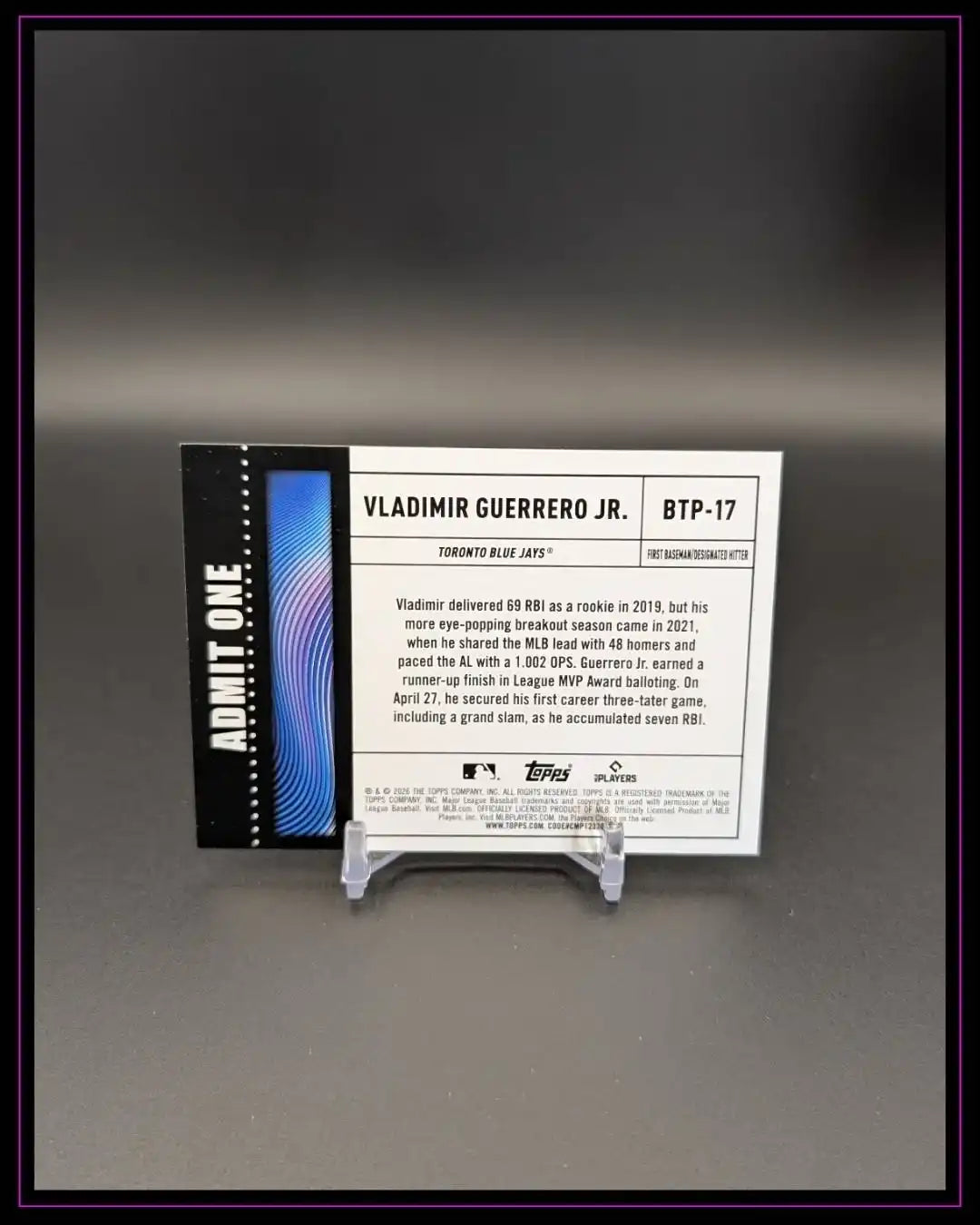 2026 Topps Series 1 #BTP-17 Vladimir Guerrero Jr. Big Ticket Players