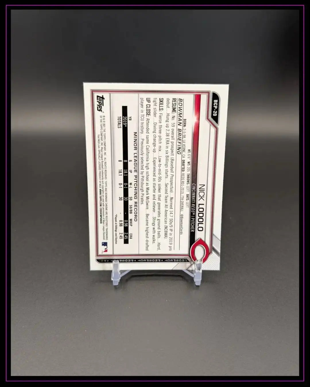 2021 Bowman Sapphire Edition #BCP-20 Nick Lodolo