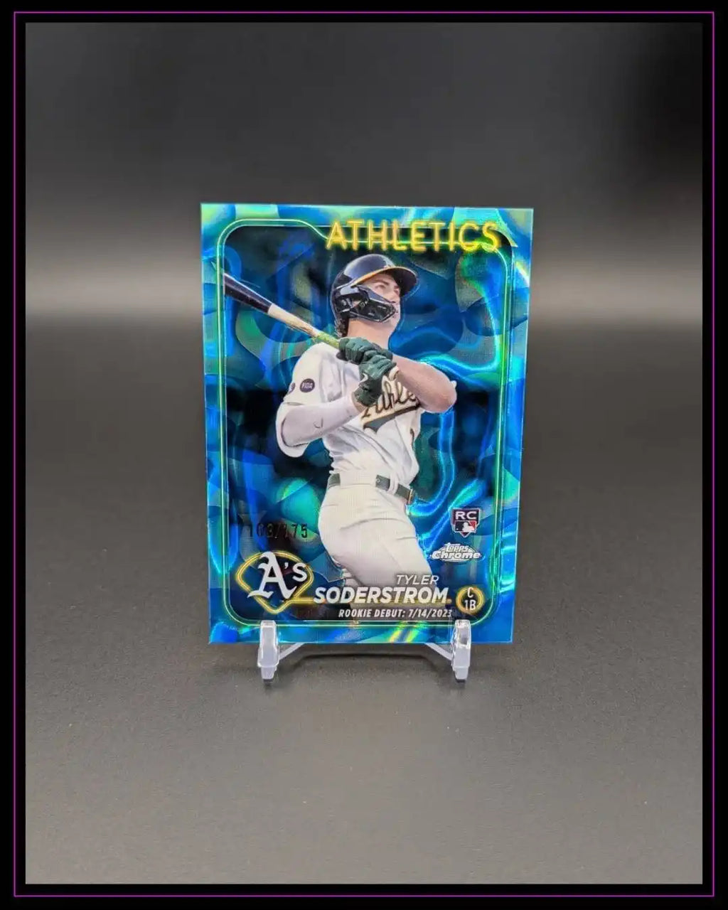 2024 Topps Chrome Update #USC22 Tyler Soderstrom Aqua Blue Lava Refractors /175