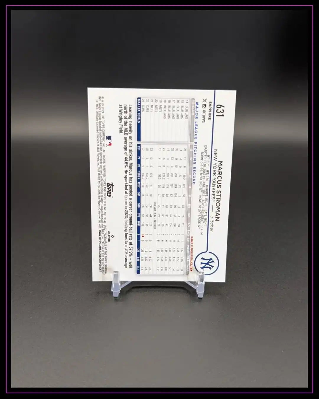 2024 Topps Chrome Sapphire Edition #631 Marcus Stroman Black /10