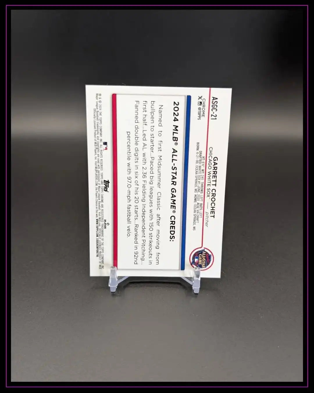 2024 Topps Chrome Update #ASGC-21 Garrett Crochet ASG Black Refractors /10