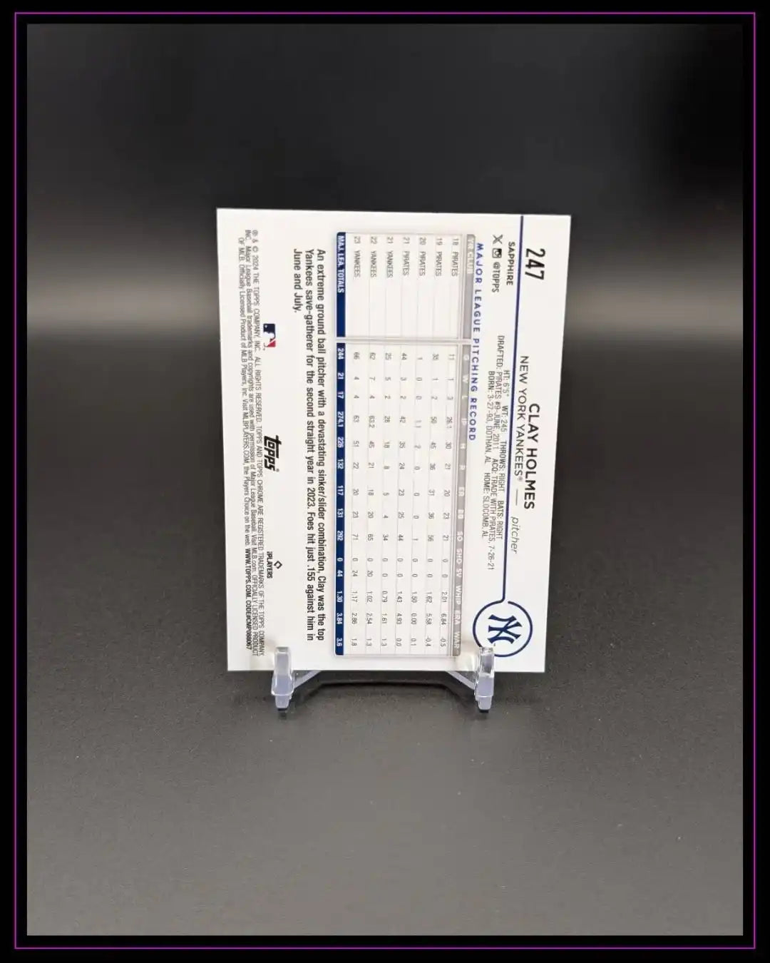 2024 Topps Chrome Sapphire Edition #247 Clay Holmes Orange /25