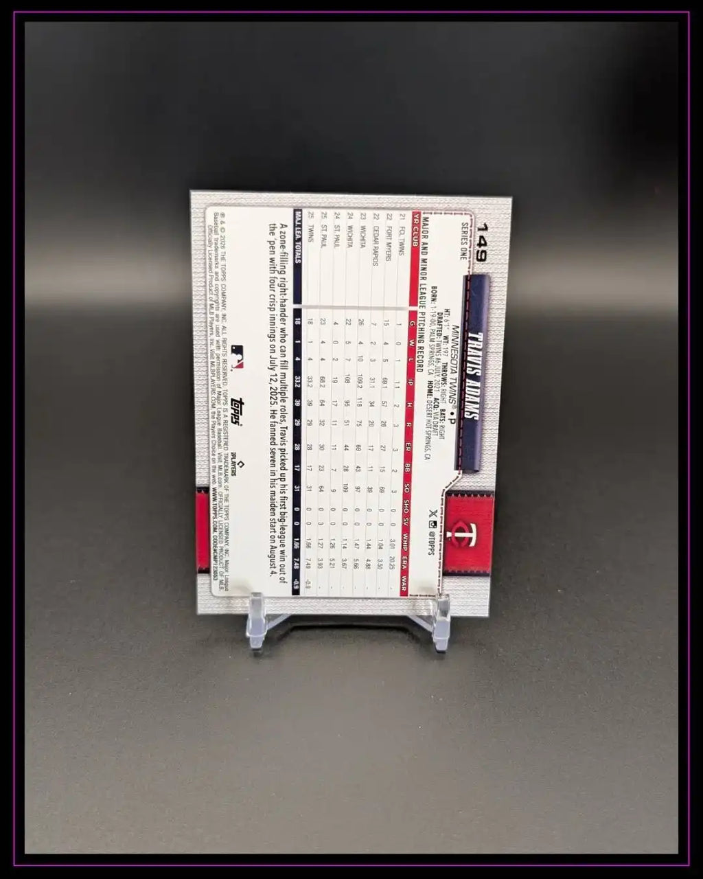 2026 Topps Series 1 #149 Travis Adams RC