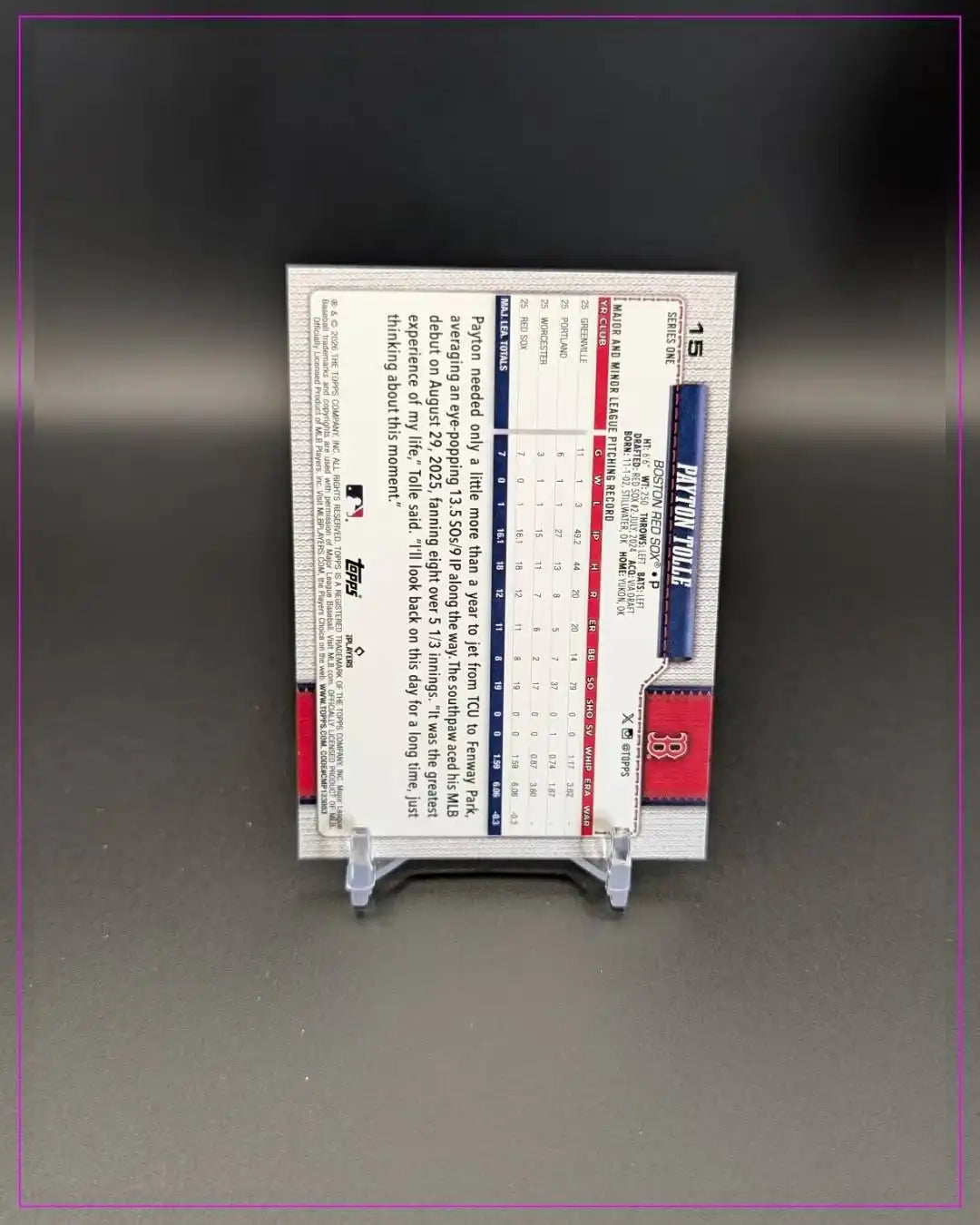 2026 Topps Series 1 #15 Payton Tolle RC