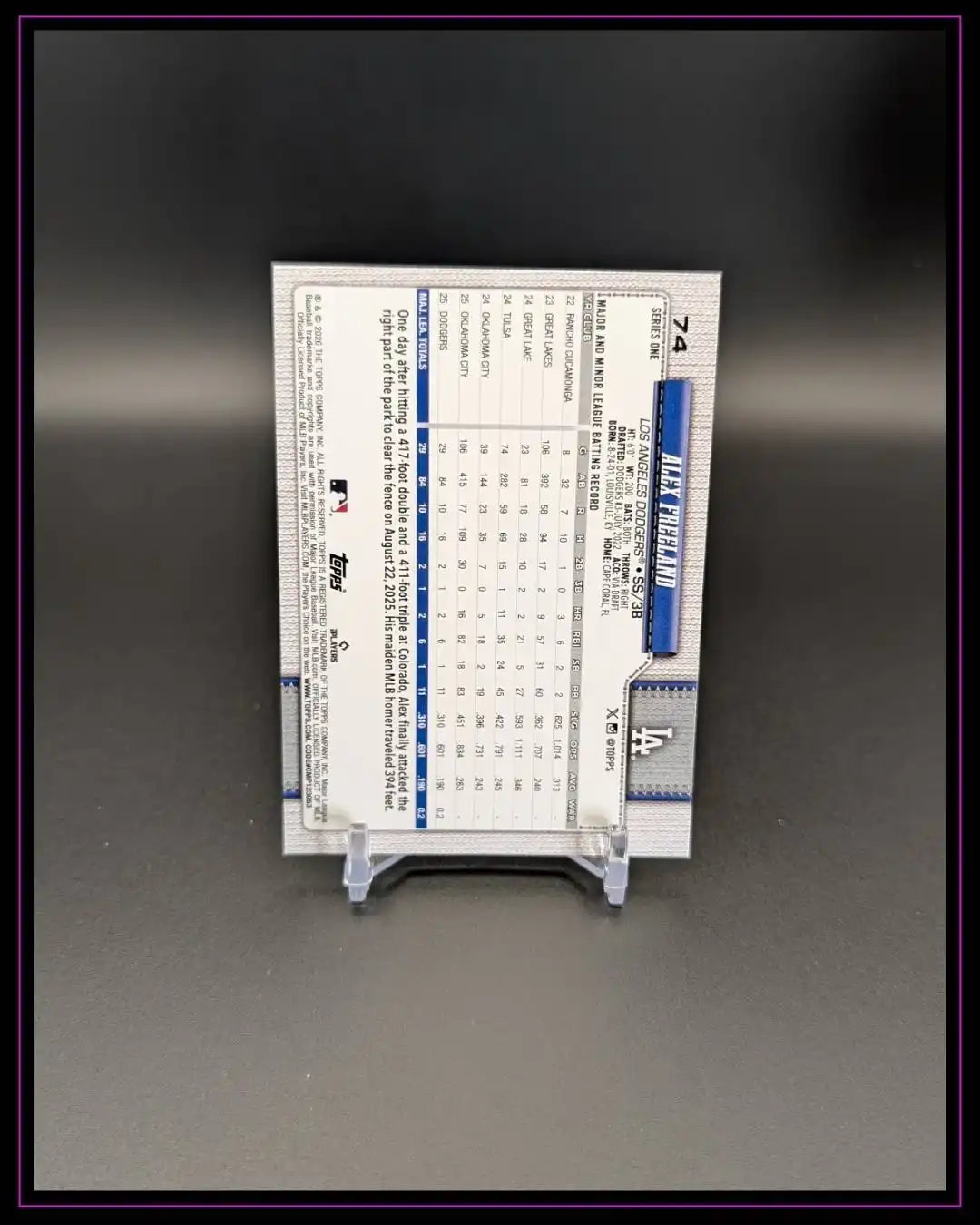 2026 Topps Series 1 #74 Alex Freeland RC