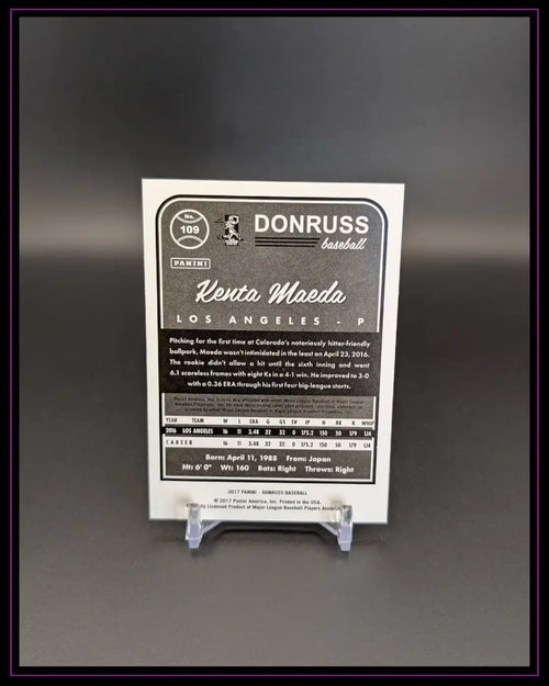 2017 Donruss #109 Kenta Maeda Season Stat Line #/179