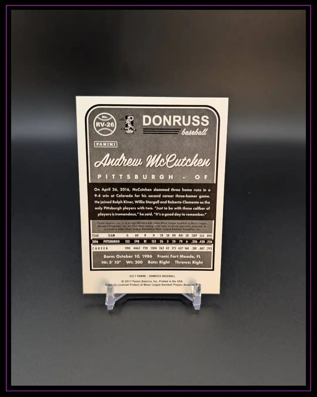 2017 Donruss #RV-26 Andrew McCutchen Retro Variations 1983
