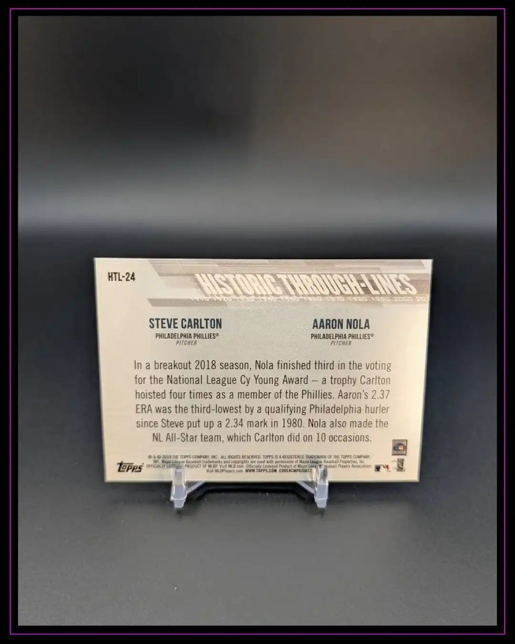 2019 Topps #HTL-24 Aaron Nola / Steve Carlton Historic Through-Lines