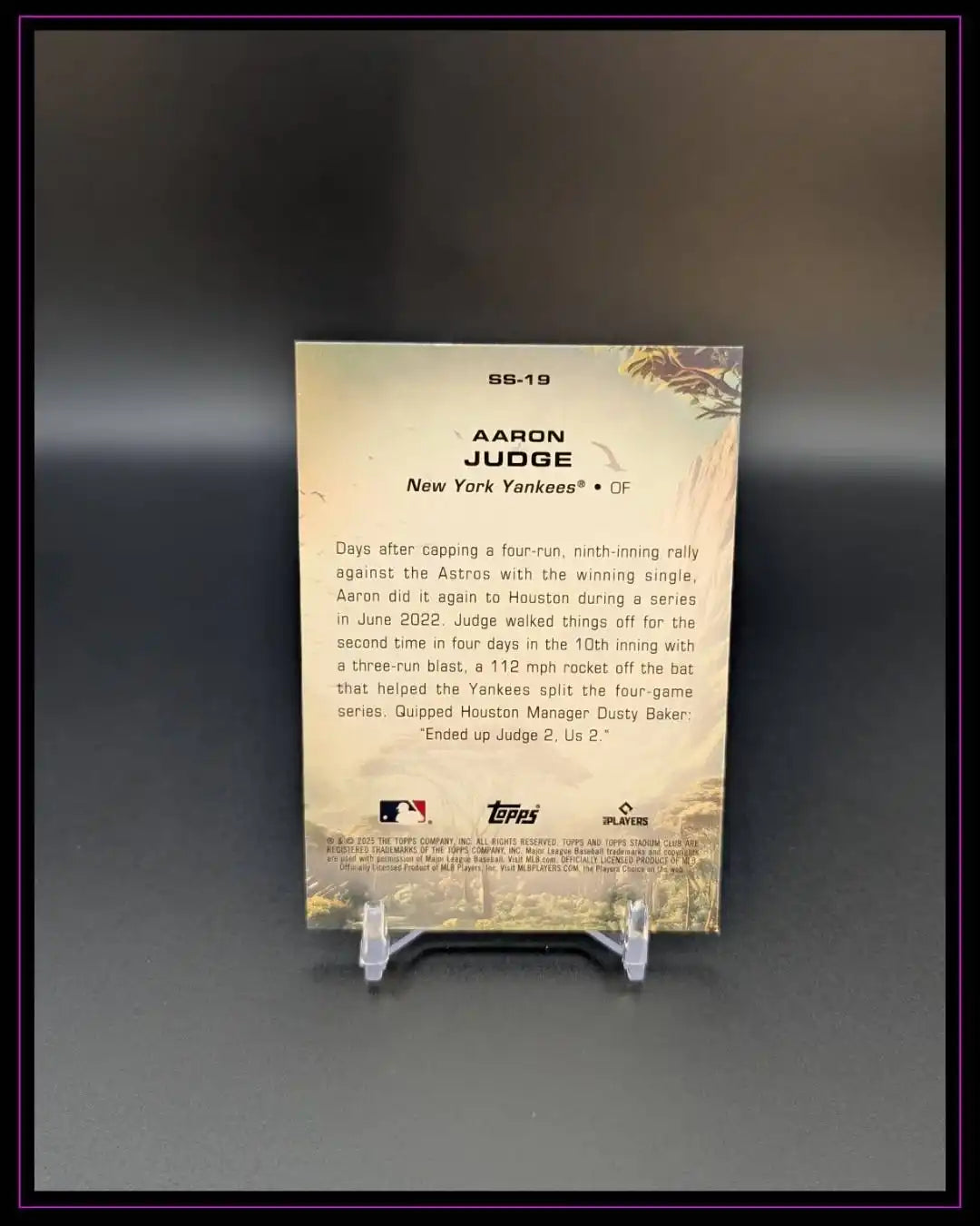 2025 Stadium Club #SS-19 Aaron Judge Savage Sluggers