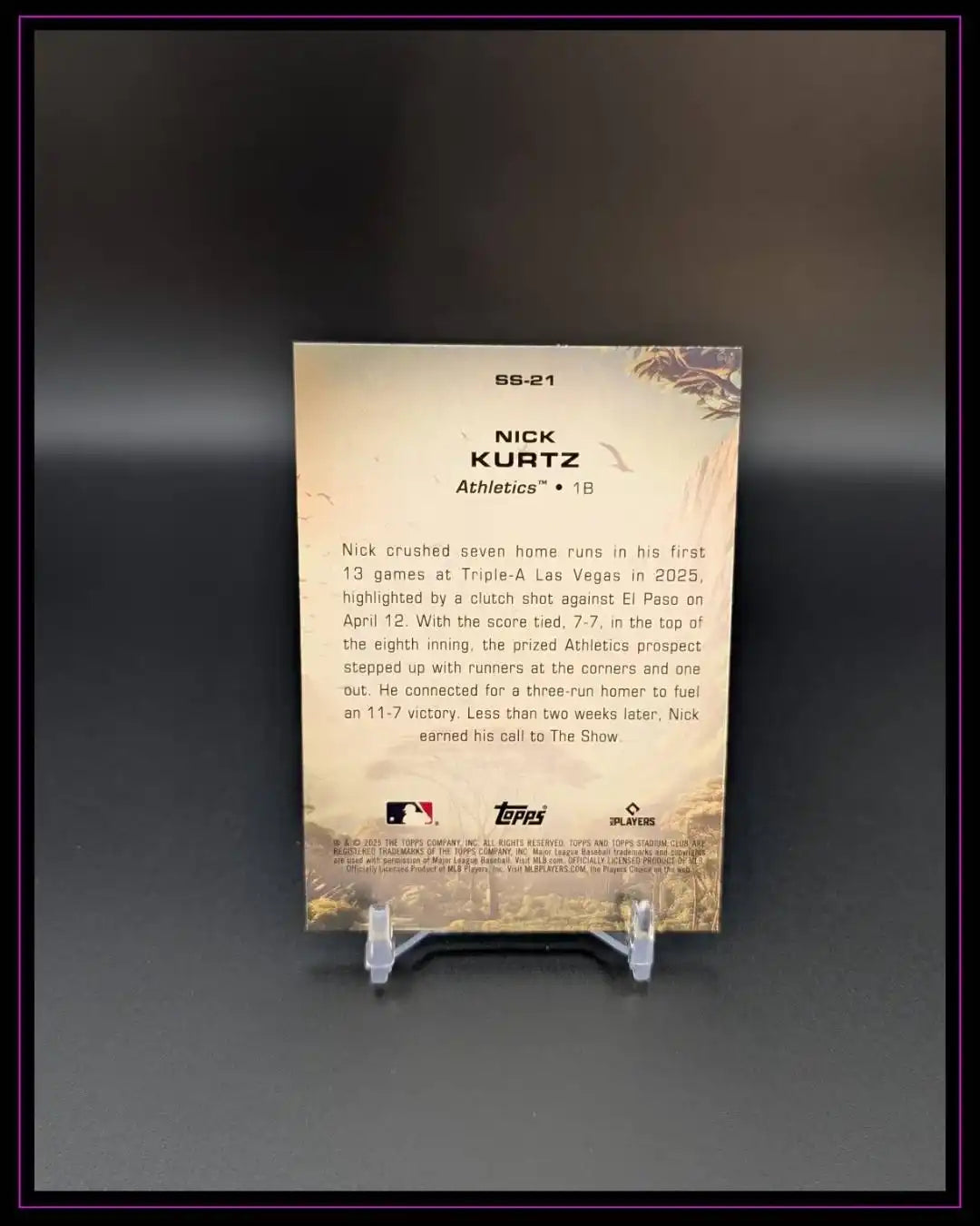 2025 Stadium Club #SS-21 Nick Kurtz Savage Sluggers