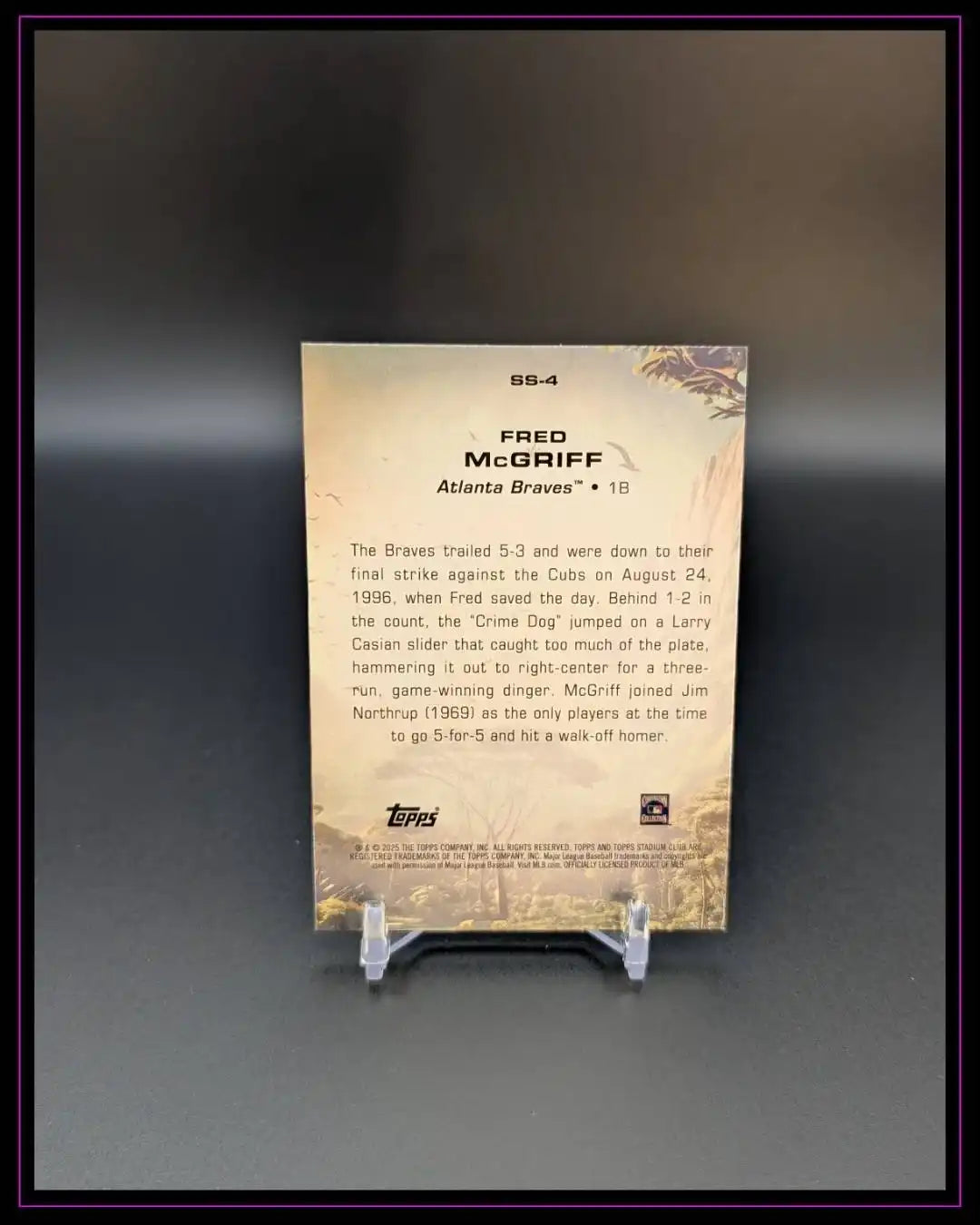 2025 Stadium Club #SS-4 Fred McGriff Savage Sluggers