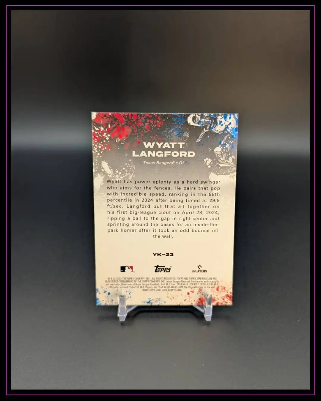 2025 Stadium Club #YK-23 Wyatt Langford Yours for the Taking