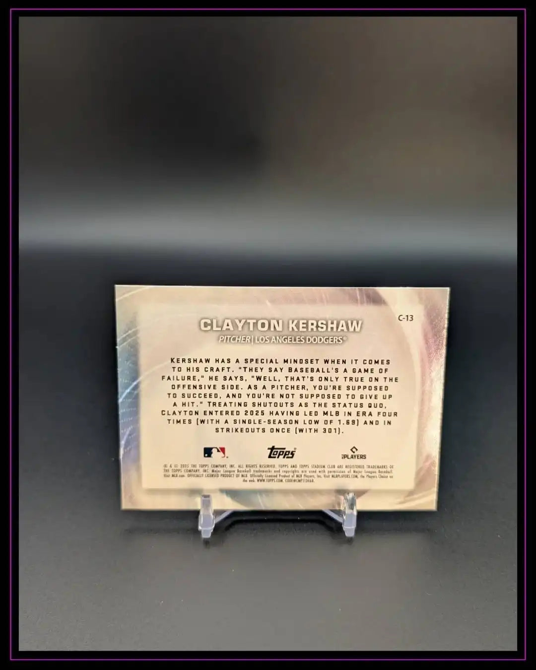 2025 Stadium Club #C-13 Clayton Kershaw Concentration