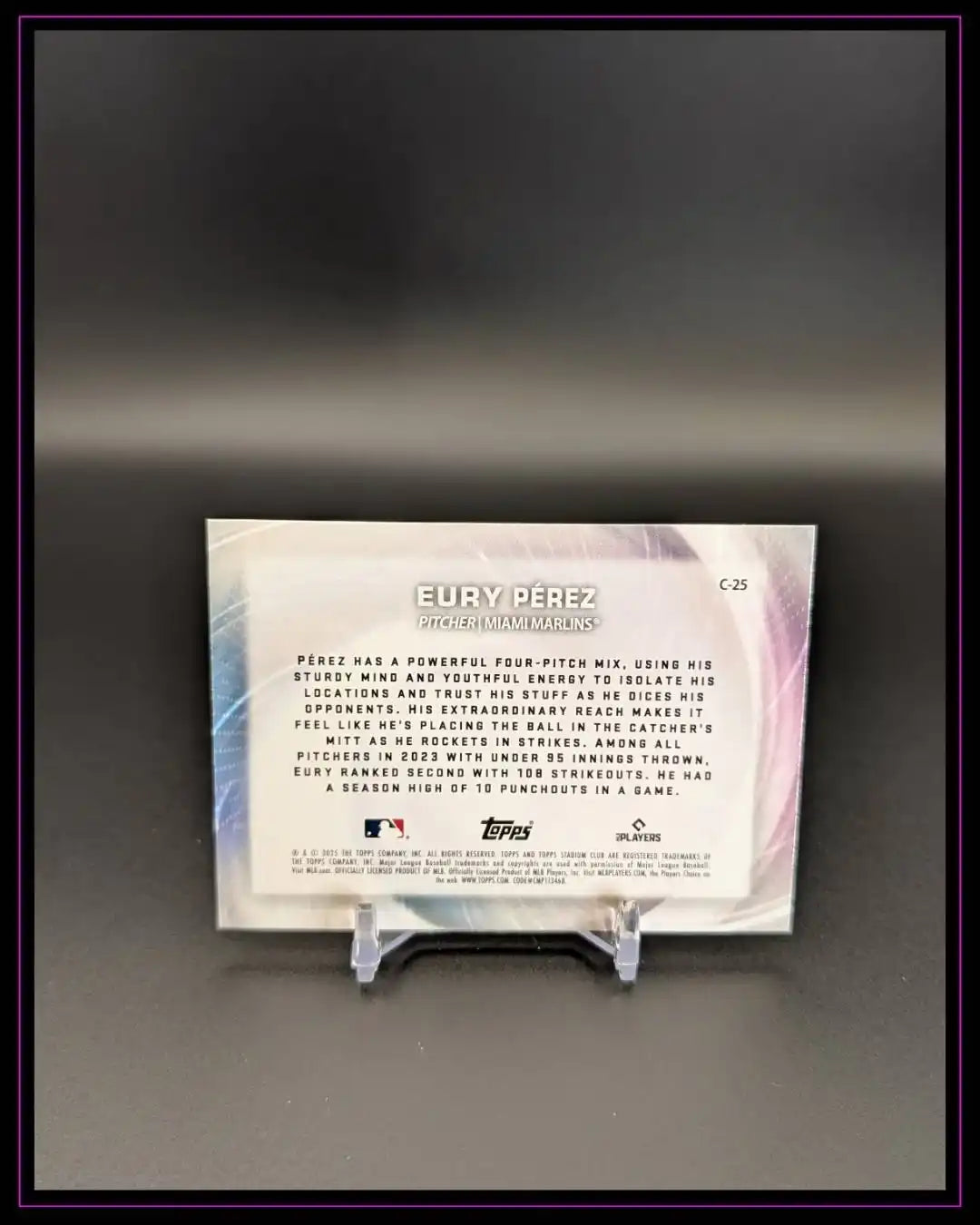 2025 Stadium Club #C-25 Eury Pérez Concentration