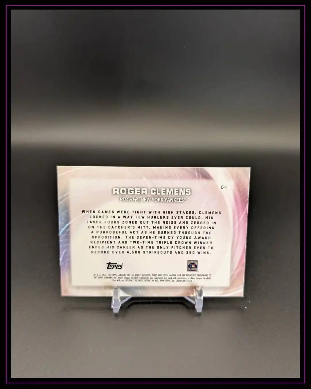 2025 Stadium Club #C-1 Roger Clemens Concentration