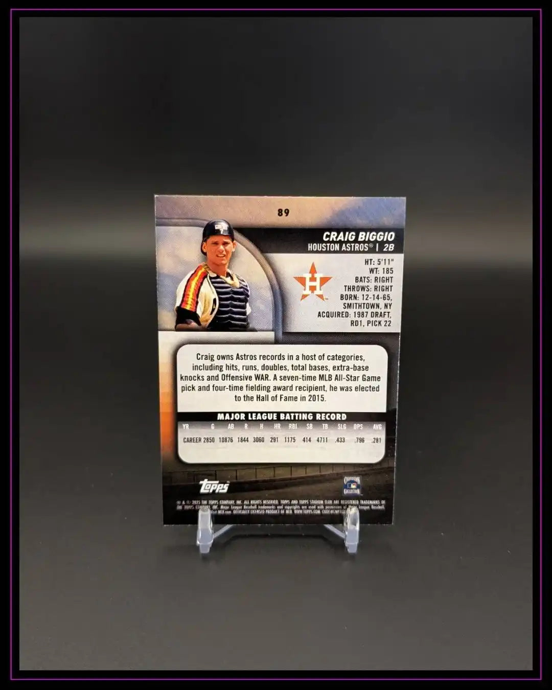 2025 Stadium Club #89 Craig Biggio Sepia