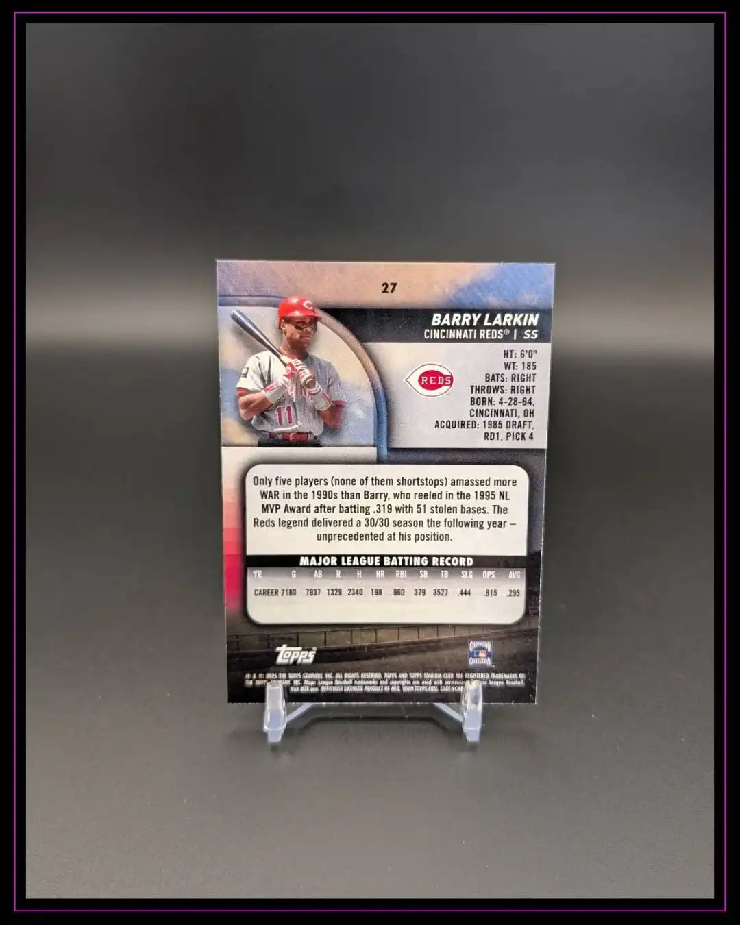 2025 Stadium Club #27 Barry Larkin Sepia