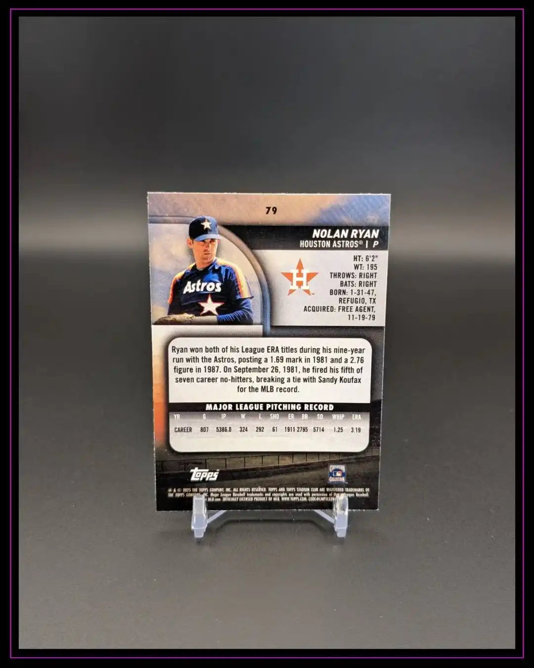 2025 Stadium Club #79 Nolan Ryan Light Blue Foil