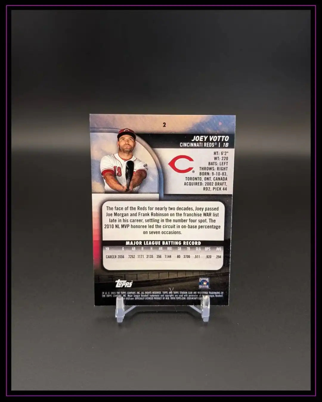 2025 Stadium Club #2 Joey Votto Light Blue Foil