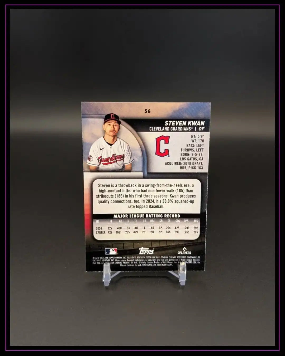 2025 Stadium Club #56 Steven Kwan Light Blue Foil