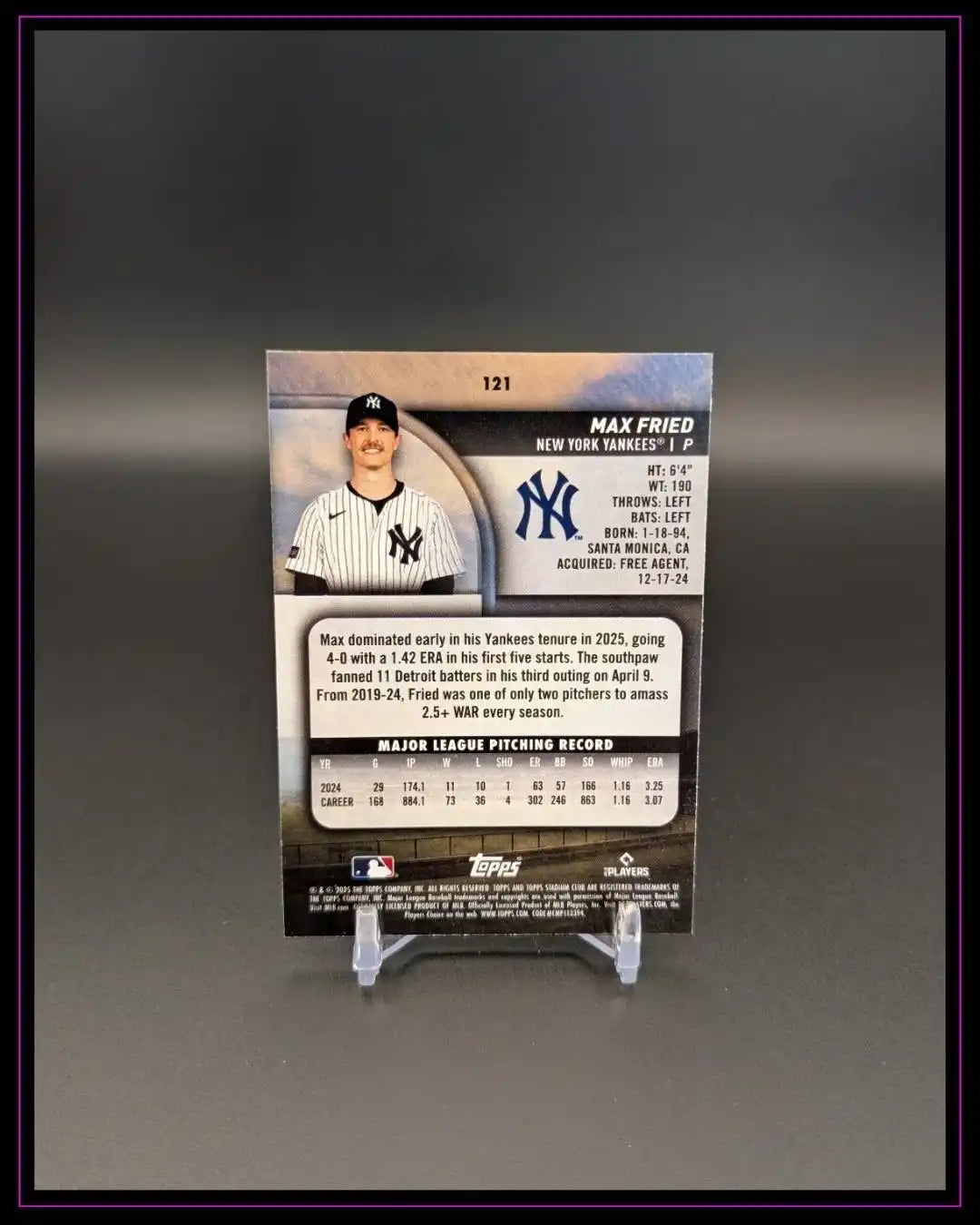 2025 Stadium Club #121 Max Fried Light Blue Foil