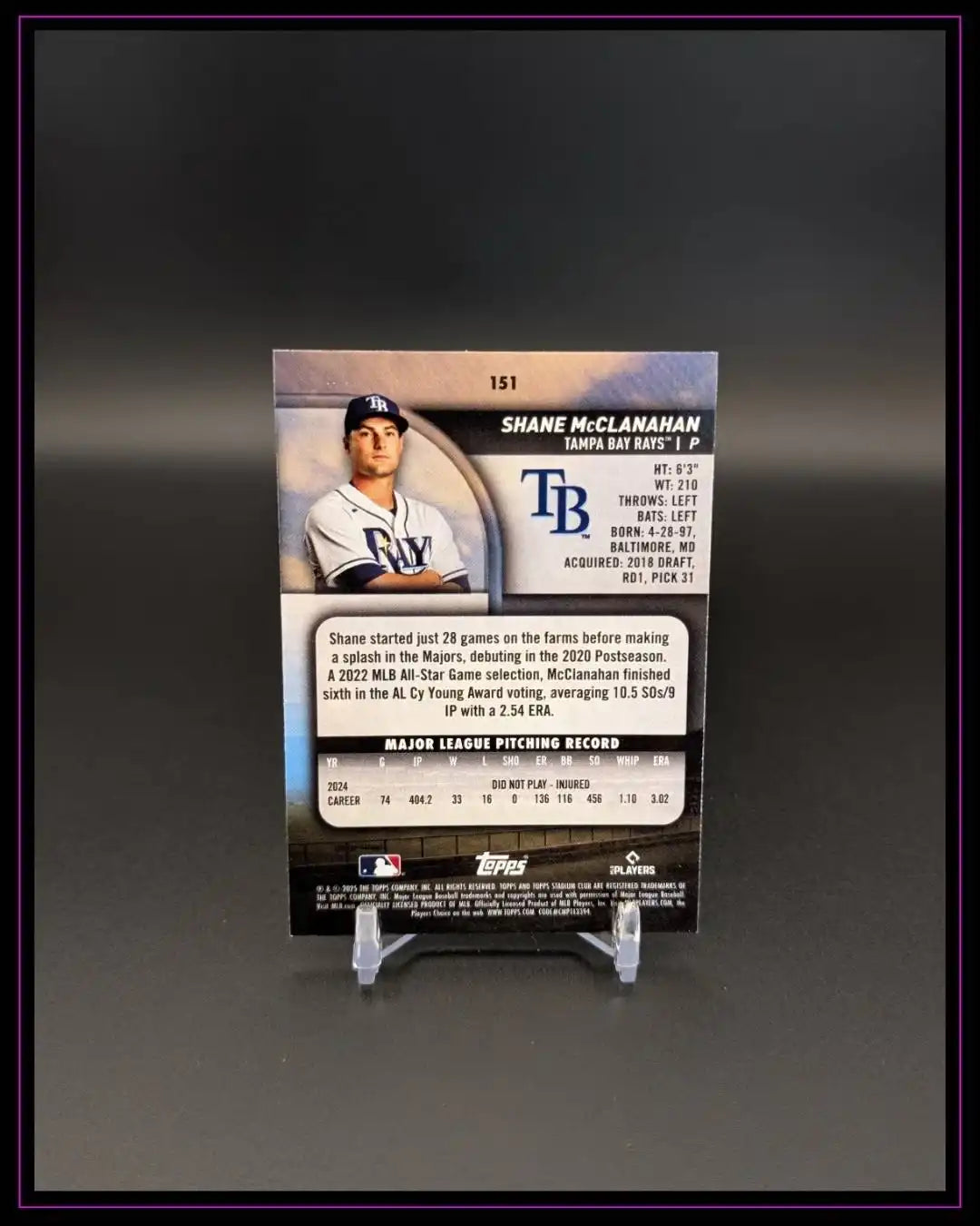 2025 Stadium Club #151 Shane McClanahan Light Blue Foil