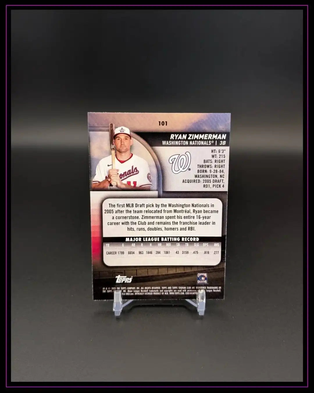 2025 Stadium Club #101 Ryan Zimmerman Light Blue Foil