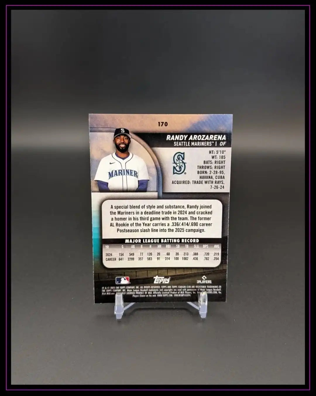 2025 Stadium Club #170 Randy Arozarena Light Blue Foil